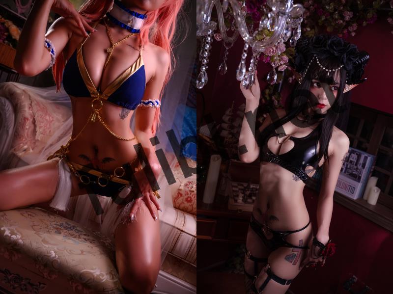 高质量coser@舞小喵 - 地狱王女+玉藻前舞娘[102P/458M]